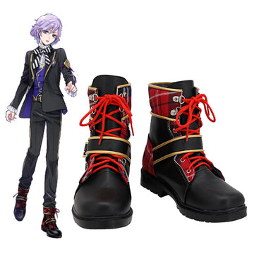 Twisted Wonderland Pomefiore Epel Felmier Cosplay Shoes Black Red Boots